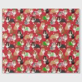 クリスマスシェットランド・ シープドッグシェトランドシェプドッグ ラッピングペーパー (フラット)