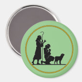 クリスマスシェパードのシルエット マグネット (正面/裏面)