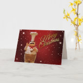 クリスマスシェフのグリーティングカード カード (黄色い花)