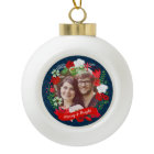 クリスマスシェブロンフローラリース写真パーソナライズされた