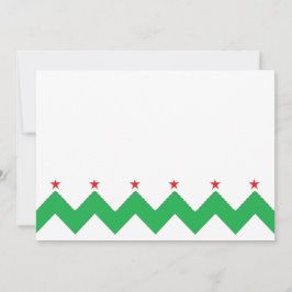 クリスマスシェブロン7インチx 5インチありがとう/2面/フラット 招待状