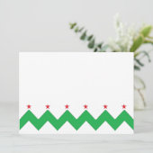 クリスマスシェブロン7インチx 5インチありがとう/2面/フラット 招待状 (スタンド正面)