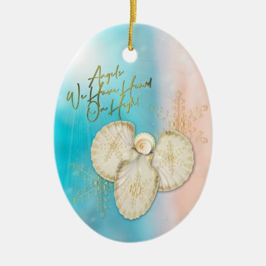 クリスマスシェルエンジェルオーナメント セラミックオーナメント (正面)