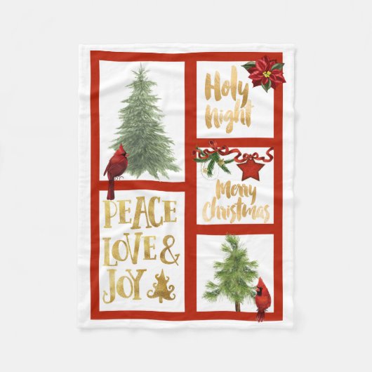 クリスマスシェルパ毛布 フリースブランケット (正面)