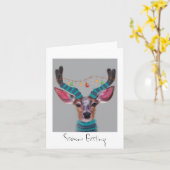 クリスマスシカ カード (黄色い花)