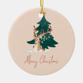 クリスマスシカ セラミックオーナメント