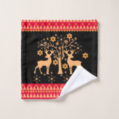 クリスマスシカ バスタオルセット (ウォッシュタオル)