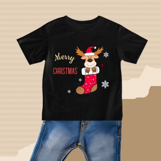 クリスマスシカ ベビーTシャツ