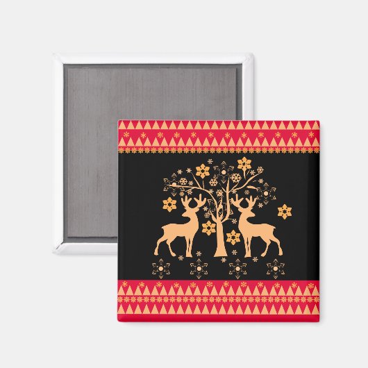 クリスマスシカ マグネット (正面/裏面)