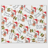 クリスマスシカ ラッピングペーパー (フラット)