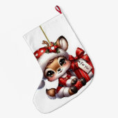 クリスマスシカ ラージクリスマスストッキング (裏面 (吊り時))