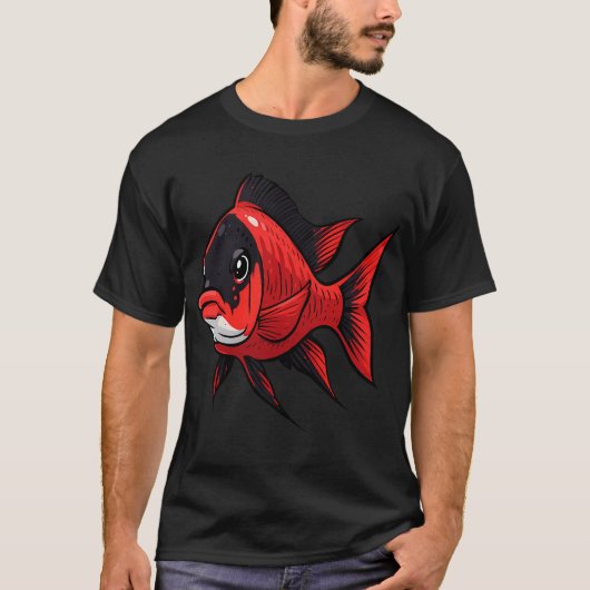 クリスマスシクリッドフィッシュ Tシャツ (正面)