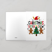 クリスマスシスタークルーフェスティバルジンジャーブレッドフレンズ 箔グリーティングカード (外側レイダウン)