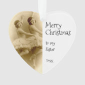 クリスマスシスターバレエおもしろいヴィンテージ写真 オーナメント (正面)