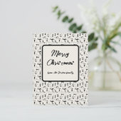 クリスマスシックなブラッククリームキャットファミリーホリデーカード ポストカード (スタンド正面)