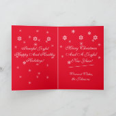 クリスマスシックモダンスクリプクールトレッドホリデーカード シーズンカード (内部)