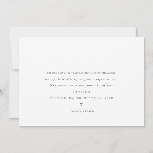 クリスマスシックモダンタイポグラフィカスタム写真 (裏面)