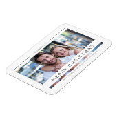 クリスマスシックモダンタイポグラフィカスタム写真 マグネット (左側)