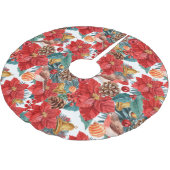 クリスマスシックモダンフェスティバルウォーターカラーフローラ ブラッシュドポリエステルツリースカート (アングル)