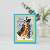 クリスマスシック(トップハット付き)、モノクル、キーン葉書 ポストカード (スタンド正面)