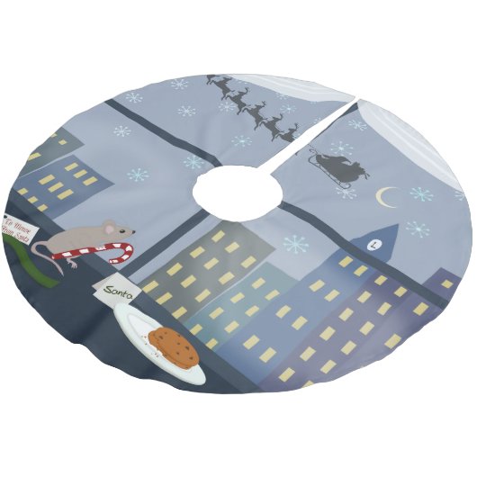 クリスマスシティマウス ブラッシュドポリエステルツリースカート (アングル)