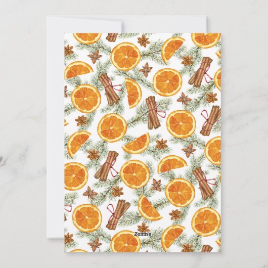 クリスマスシトラスのスパイス冬の緑の写真 シーズンカード (裏面)