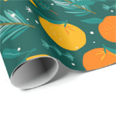 クリスマスシトラスのフルーツパターンティッシュペーパー ラッピングペーパー (ロールコーナー)