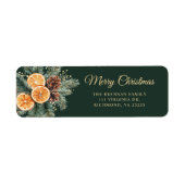 クリスマスシトラスオレンジホリデー差出人住所 ラベル (正面)