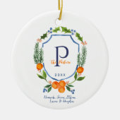 クリスマスシトラスボタニカルフローラ |休日の写真 セラミックオーナメント (正面)