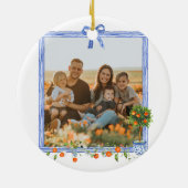 クリスマスシトラスボタニカルフローラ |休日の写真 セラミックオーナメント (裏面)