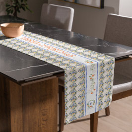 クリスマスシトラスボタニカル花模様 |モノグラム ショートテーブルランナー