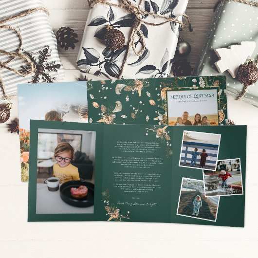 クリスマスシトラスボタニカル花模様 |写真7 三つ折り招待状