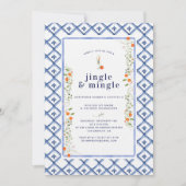 クリスマスシトラス植物性フローラタイル |休日 招待状 (正面)