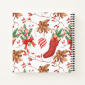 クリスマスシナモンとペパーミントパターン ノートブック (裏面)