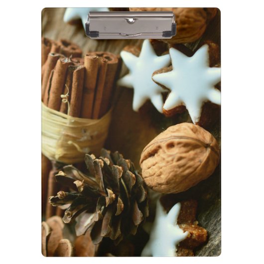 クリスマスシナモンスティックとスター クリップボード (正面)