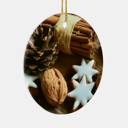 クリスマスシナモンスティックとスター セラミックオーナメント (右)