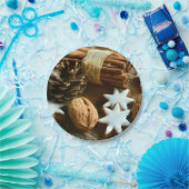 クリスマスシナモンスティックとスター ペーパープレート (パーティー)