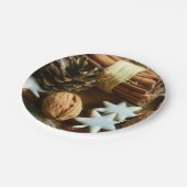 クリスマスシナモンスティックとスター ペーパープレート (アングル)