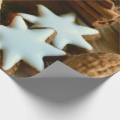 クリスマスシナモンスティックとスター ラッピングペーパー (角)