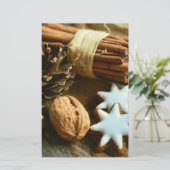 クリスマスシナモンスティックとスター 便箋 (スタンド正面)