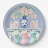 クリスマスシノワセリー暖炉紙プレート ペーパープレート (正面)