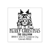 クリスマスシベリアネコ差出人住所 ラバースタンプ (インプリント)
