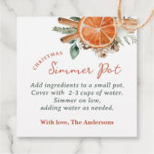 クリスマスシマーポットストヴェートップポプリ フェイバータグ (裏面)