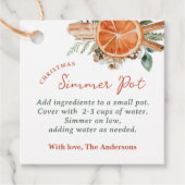 クリスマスシマーポットストヴェートップポプリ フェイバータグ (正面)