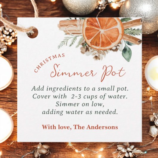 クリスマスシマーポットストヴェートップポプリ フェイバータグ