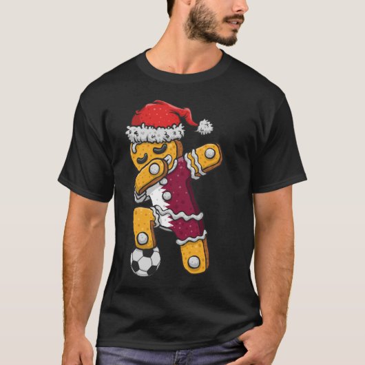 クリスマスシャツ、サッカー少年ジャージーダビング Tシャツ (正面)