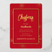 クリスマスシャドーボックスゴールドフォイル招待状 箔招待状 (正面)