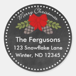 クリスマスシャルボードパインコーン住所 シール