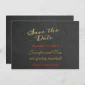 クリスマスシャルボードホリー招待状救日付 招待状 (正面/裏面)