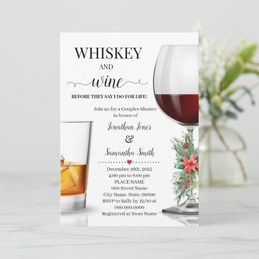 クリスマスシャワーを浴びる前にウイスキーとワイン 招待状 (スタンド正面)